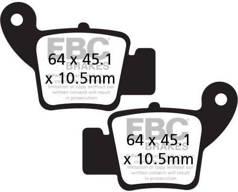 EBC-Brakes Carbon TT Pads for Enduro/MX Bikes to fit Rear Right - Webike Thailand