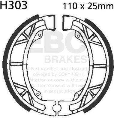 EBC-Brakes Plain Motorcycle Replacement Brake Shoes to fit Rear Left - Webike Thailand