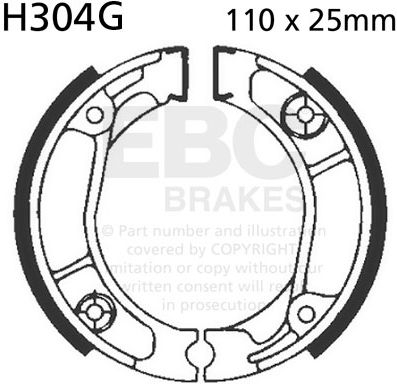 EBC-Brakes Motorcycle Grooved Replacement Brake Shoes to fit Rear Left - Webike Thailand