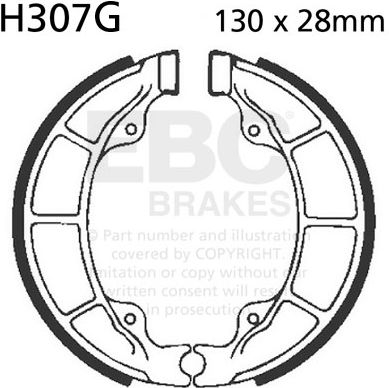 EBC-Brakes Motorcycle Grooved Replacement Brake Shoes to fit Rear Left - Webike Thailand