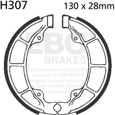 EBC-Brakes Plain Motorcycle Replacement Brake Shoes to fit Rear Left - Webike Thailand