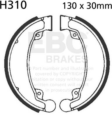 EBC-Brakes Plain Motorcycle Replacement Brake Shoes to fit Rear Left - Webike Thailand