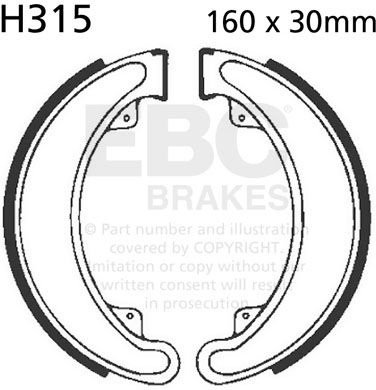 EBC-Brakes Plain Motorcycle Replacement Brake Shoes to fit Rear Left - Webike Thailand