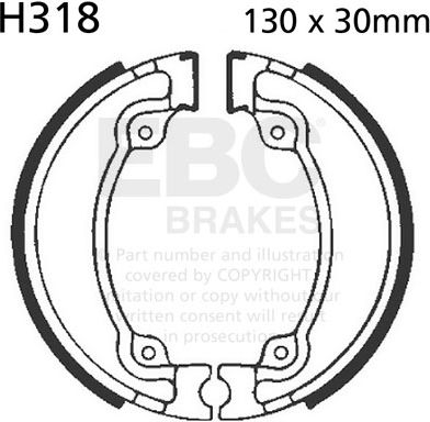 EBC-Brakes Plain Motorcycle Replacement Brake Shoes to fit Rear Left - Webike Thailand