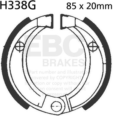 EBC-Brakes Motorcycle Grooved Replacement Brake Shoes to fit Front Left - Webike Thailand