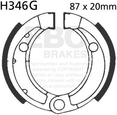 EBC-Brakes Motorcycle Grooved Replacement Brake Shoes to fit Front Left - Webike Thailand