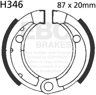EBC-Brakes Plain Motorcycle Replacement Brake Shoes to fit Front Left - Webike Thailand