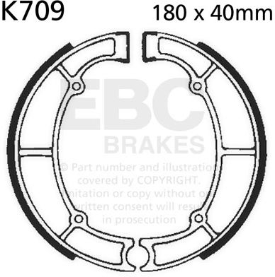 EBC-Brakes Plain Motorcycle Replacement Brake Shoes to fit Rear Right - Webike Thailand