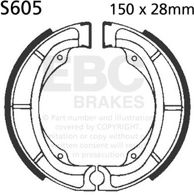 EBC-Brakes Plain Motorcycle Replacement Brake Shoes to fit Rear Right - Webike Thailand