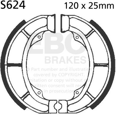 EBC-Brakes Plain Motorcycle Replacement Brake Shoes to fit Front Right - Webike Thailand