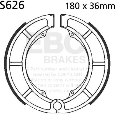 EBC-Brakes Plain Motorcycle Replacement Brake Shoes to fit Rear Left - Webike Thailand