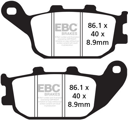 EBC-Brakes SFA Series Scooter Organic Pads to fit Rear Right - Webike Thailand