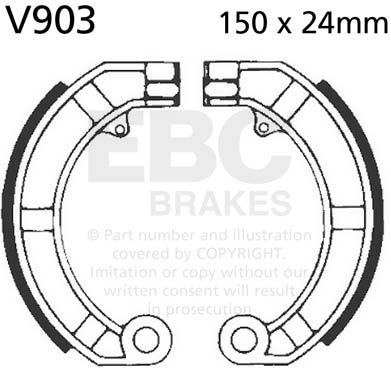 EBC-Brakes Plain Motorcycle Replacement Brake Shoes to fit Rear Left - Webike Thailand