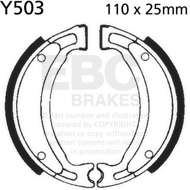 EBC-Brakes Plain Motorcycle Replacement Brake Shoes to fit Rear Left - Webike Thailand