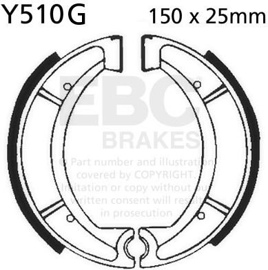 EBC-Brakes Motorcycle Grooved Replacement Brake Shoes to fit Rear Left - Webike Thailand