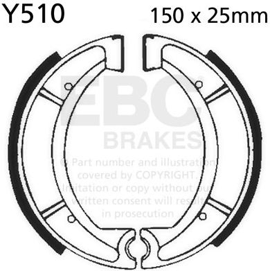 EBC-Brakes Plain Motorcycle Replacement Brake Shoes to fit Rear Left - Webike Thailand