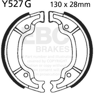EBC-Brakes Motorcycle Grooved Replacement Brake Shoes to fit Front Left - Webike Thailand
