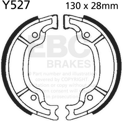 EBC-Brakes Plain Motorcycle Replacement Brake Shoes to fit Front Left - Webike Thailand