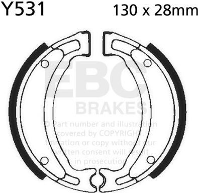 EBC-Brakes Plain Motorcycle Replacement Brake Shoes to fit Rear Left - Webike Thailand
