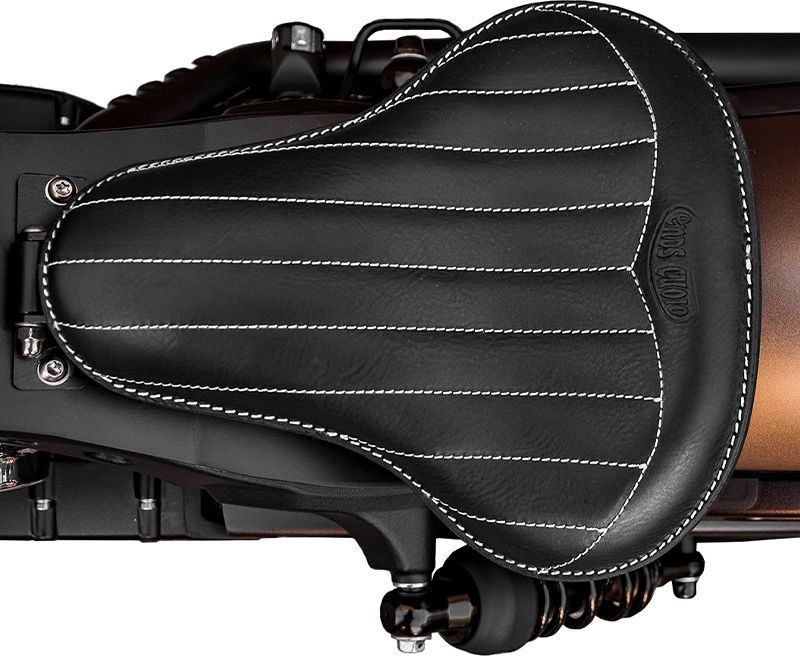 Ends Cuoio Bag Mini Police Trapuntata - Black Leather - White Stitching | MNPT.N.CTBI - Webike Thailand