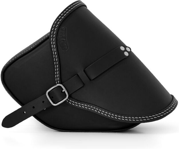 Ends Cuoio Bag Small Tango Right Side - Black Leather - White Stitching | STG.N.CTBI.DX - Webike Thailand