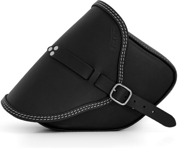 Ends Cuoio Bag Small Tango Left Side - Black Leather - White Stitching | STG.N.CTBI.SX - Webike Thailand