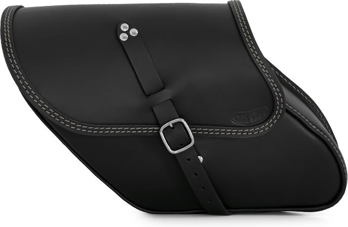 Ends Cuoio Bag Tango Left Side - Black Leather - White Stitching | TG.N.CTBI.SX - Webike Thailand