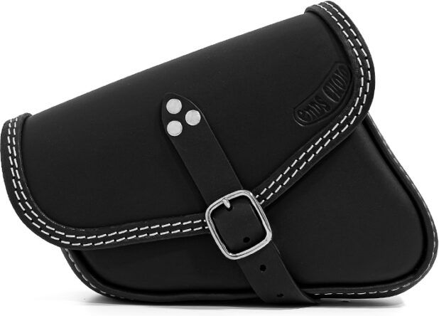 Ends Cuoio Bag V-Bag - Black Leather - White Stitching | VB.N.CTBI - Webike Thailand