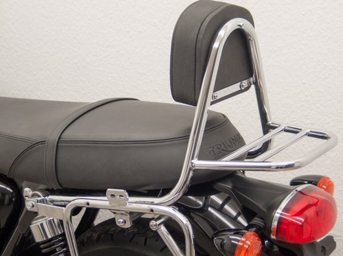 Fehling Sissy Bar, made from tube, with pad and carrier, black | 6181 RG - Webike Thailand