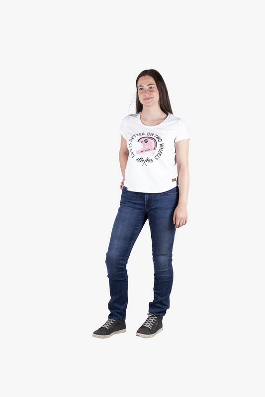 IXS / イクス Women T-Shirt On Two Wheels White-Pink | X30107-018