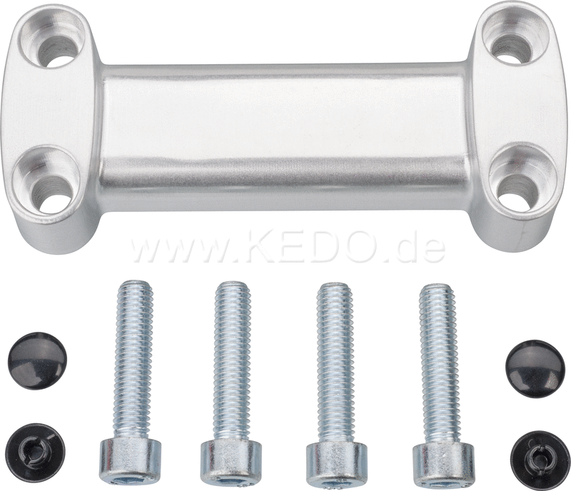 Kedo Handlebar grip 'Sporty', polished aluminum, incl 4 pcs.. fixing screws + 4 pcs. black cover caps | 30513 - Webike Thailand