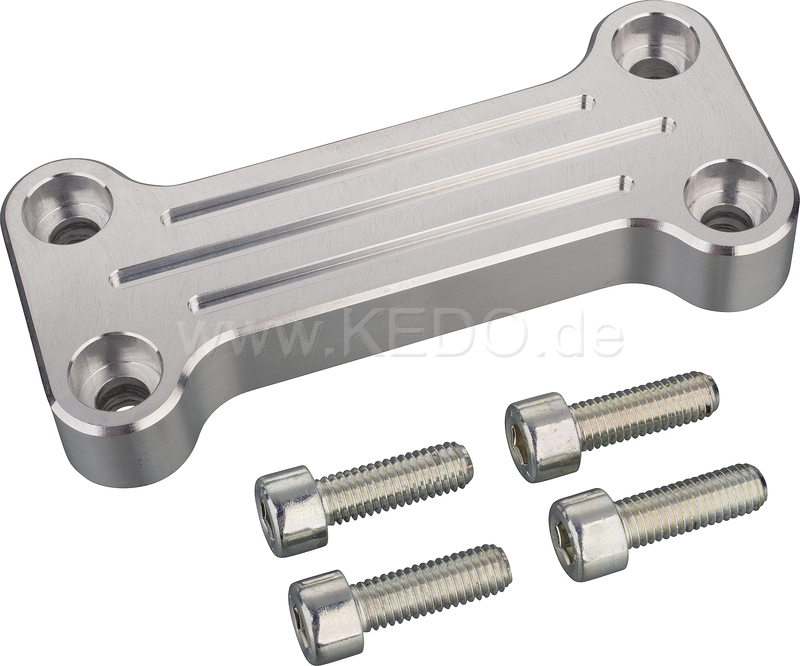 Kedo Handlebar Clamp Billet aluminum, with milled grooves, including four bolts. | 30517 - Webike Thailand