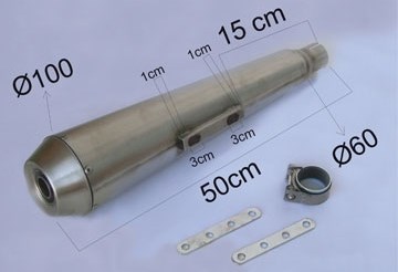 [Marving Exhaust] MARVING &Oslash; 40-43-45 RACING STEEL SINGLE - STAINLESS STEEL | RS/45/IX