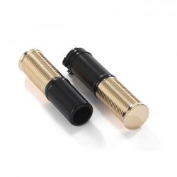 [KUSTOM TECH] Kustom Tech, FL Handlebar Grip Set Black Alu/Polished Brass
