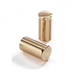 [KUSTOM TECH] Kustom Tech, FL Handlebar Grip Ends Ribbed, Pol Brass