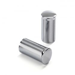 [KUSTOM TECH] Kustom Tech, FL Handlebar Grip Ends Ribbed Polished Alu