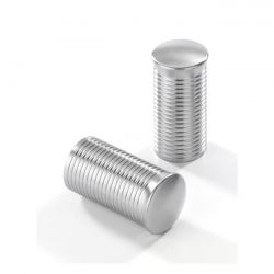 [KUSTOM TECH] Kustom Tech, FL Handlebar Grip Ends Ribbed Satin Aluminum