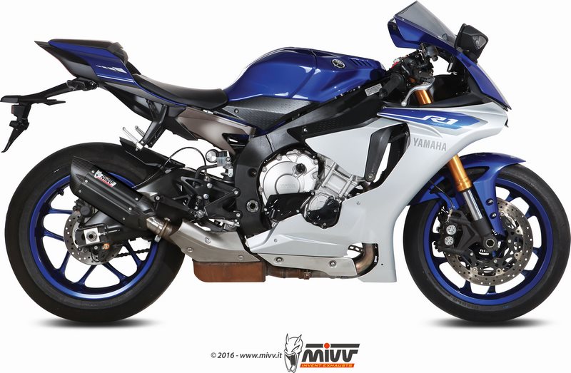 Mivv SPORT SUONO SLIP-ON Muffler BLACK STAINLESS STEEL for YAMAHA YZF 1000 R1 2015 ECE approved Euro3/Euro4  | Y.050.L9 - Webike Thailand