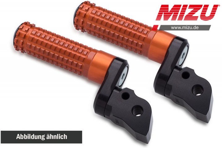 Mizu Flex Race driver's footpeg, including ABE, Black/Orange | 409SO2210006 - Webike Thailand