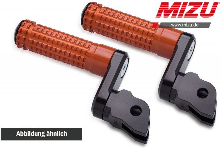 Mizu Flex Race passenger's footpeg, including ABE, Black/Orange | 409SO3320010 - Webike Thailand