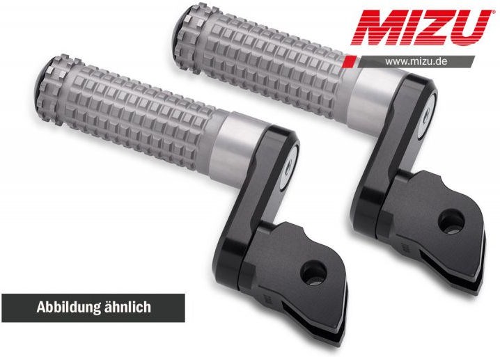 Mizu Flex Race driver's footpeg, including ABE, Black/Silver | 409ST3310010 - Webike Thailand