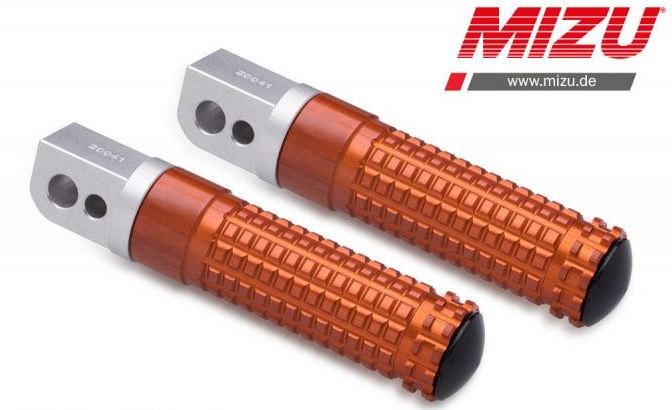 Mizu Race passenger's footpeg, including ABE, Silver/Orange | 409TO1120004 - Webike Thailand