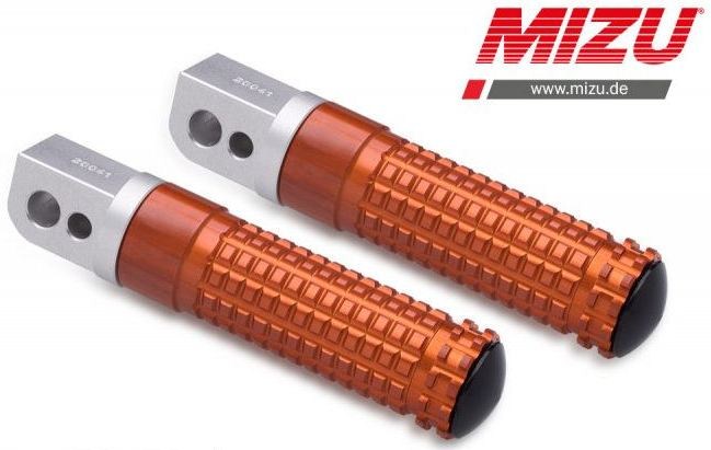 Mizu Race passenger's footpeg, including ABE, Silver/Orange | 409TO1120010 - Webike Thailand