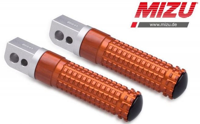 Mizu Race passenger's footpeg, including ABE, Silver/Orange | 409TO1120026 - Webike Thailand