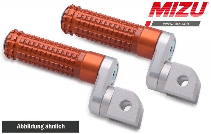 Mizu Flex Race passenger's footpeg, including ABE, Silver/Orange | 409TO2220028 - Webike Thailand