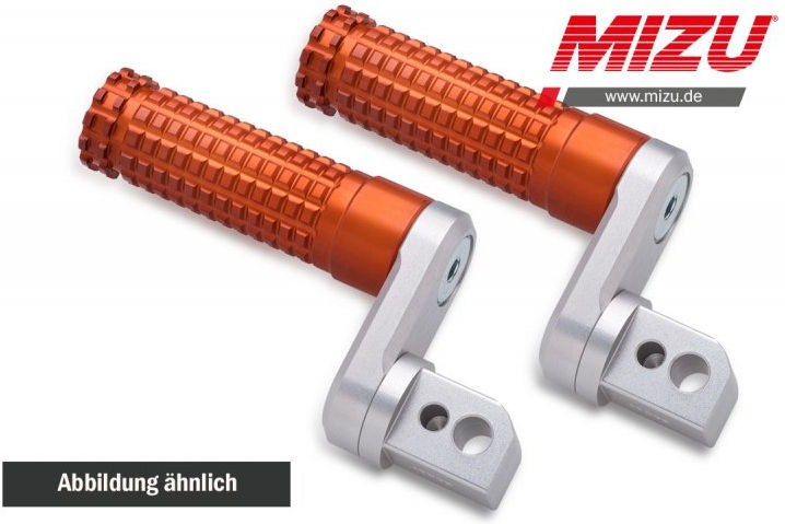 Mizu Flex Race driver's footpeg, including ABE, Silver/Orange | 409TO3310002 - Webike Thailand