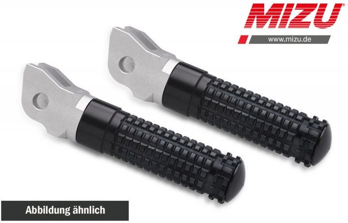 Mizu Race driver's footpeg, including ABE, Silver/Black | 409TS1110012 - Webike Thailand