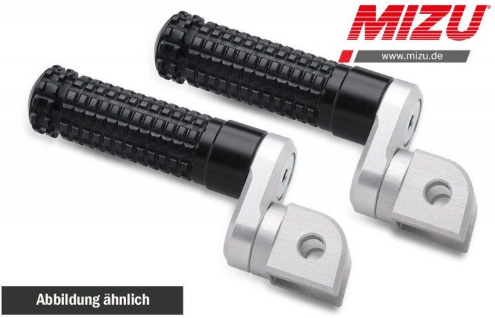 Mizu Flex Race driver's footpeg, including ABE, Silver/Black | 409TS2210002 - Webike Thailand