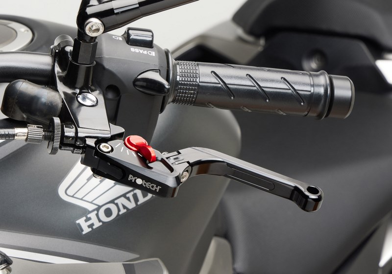 PROTECH brake lever Race distance and length adjustable I foldable, Black/Red | 65805012 - Webike Thailand