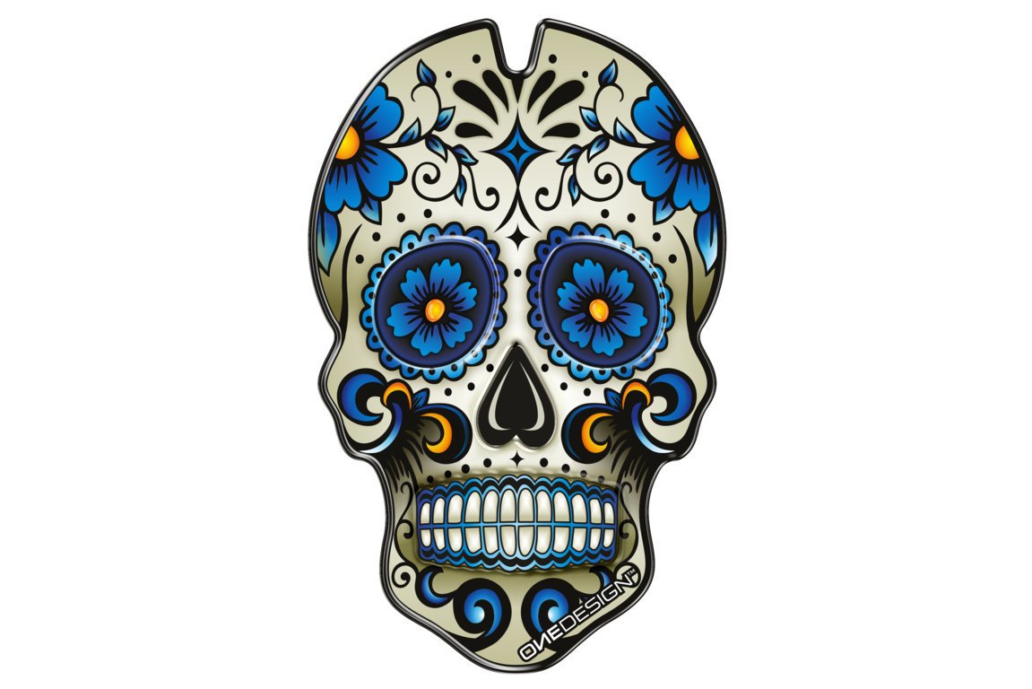 Puig Skull Tank Pads, Blue | 3673A - Webike Thailand